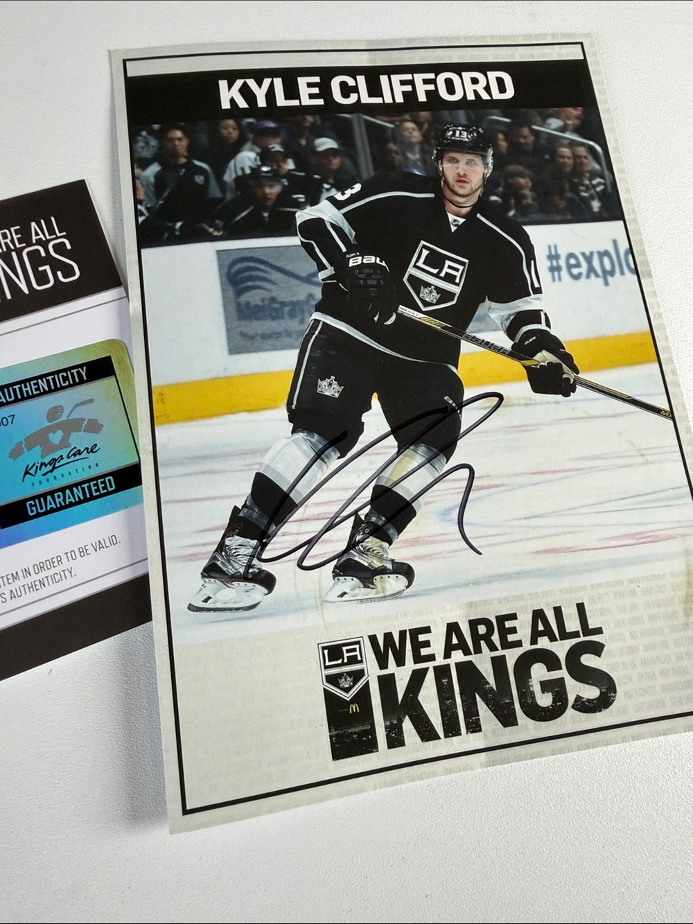 LA Kings Kyle Clifford AUTOGRAPH with certificate of authenticity NHL hockey